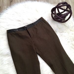 Fossil Mod Wool And Leather Trouser Size 6